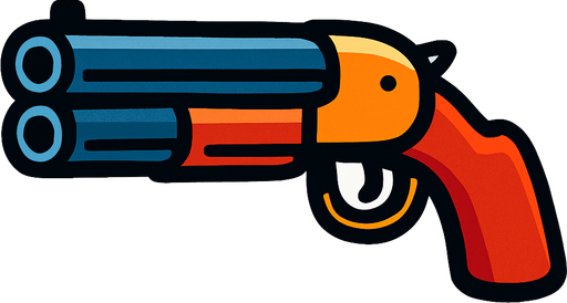 escopeta dibujada.
In-Game asset.  2d.  High contrast.  No shadows