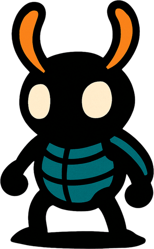 Tiny bug man.
In-Game asset.  2d.  High contrast.  No shadows