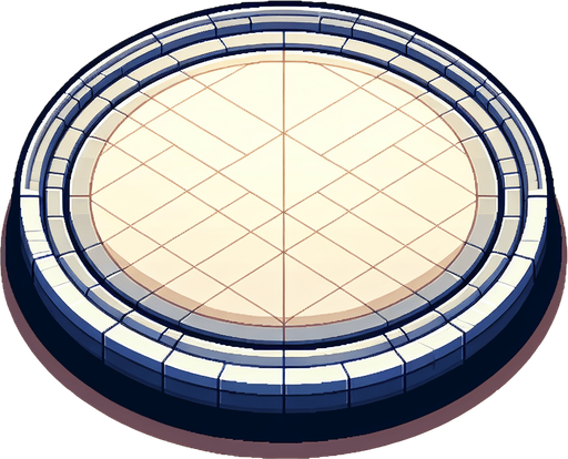 circle arena..
Single Game Texture. In-Game asset. 2d. Blank background. High contrast. No shadows.