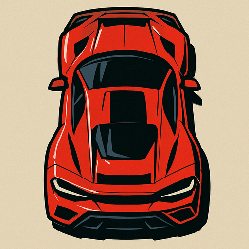 Vertical sports car.
In-Game asset.  2d.  High contrast.  No shadows