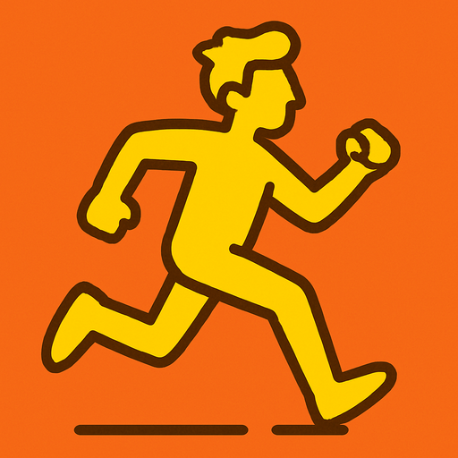 yellow runner running.
In-Game asset.  2d.  High contrast.  No shadows