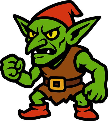 goblin.
In-Game asset.  2d.  High contrast.  No shadows