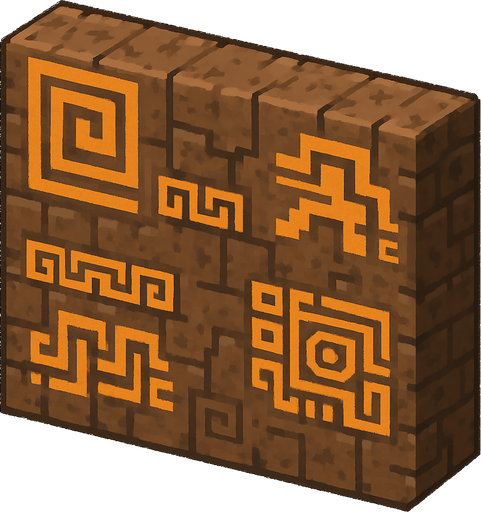 Generame un muro pixelar de tierra isometrico con aptornes aztecas.
In-Game asset.  2d.  High contrast.  No shadows