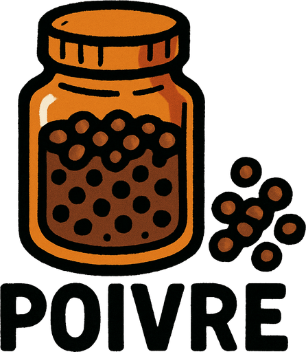 Poivre.
In-Game asset.  2d.  High contrast.  No shadows