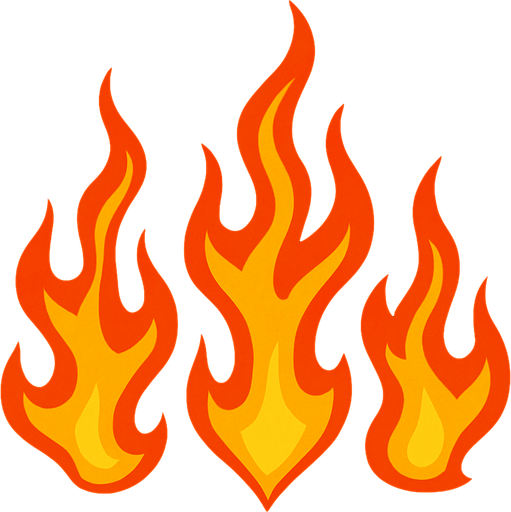 group of fire.
In-Game asset.  2d.  High contrast.  No shadows