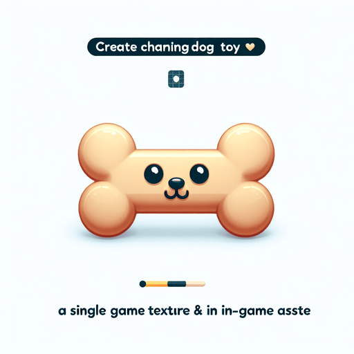 a cute looking dog toy shaped like a bone..
Single Game Texture. In-Game asset. 2d. Blank background. High contrast. No shadows.