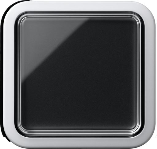 Photorealistic transparent rectange dj deck sample button with white rounded corners, front view. No text needed on image