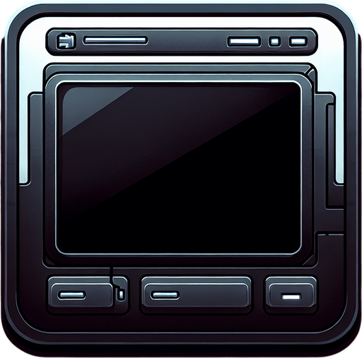 Empty futuristic black application window box..
Single Game Texture. In-Game asset. 2d. Blank background. High contrast. No shadows.