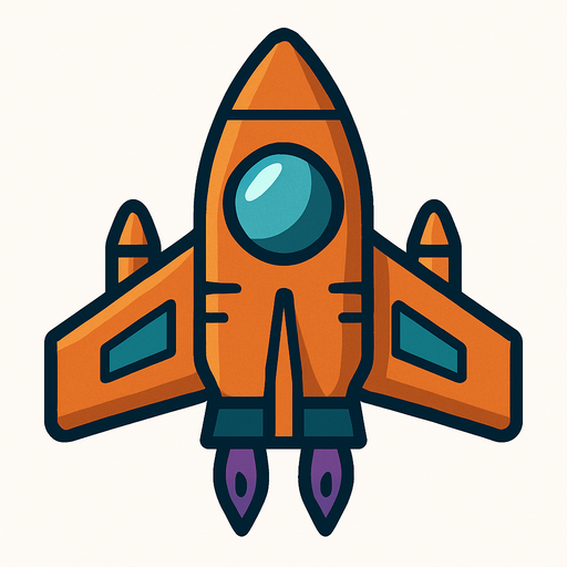 Nave espacial.
In-Game asset.  2d.  High contrast.  No shadows