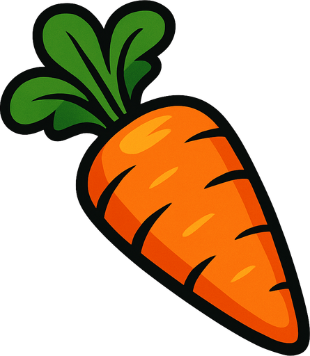 Havuç.
In-Game asset.  2d.  High contrast.  No shadows
