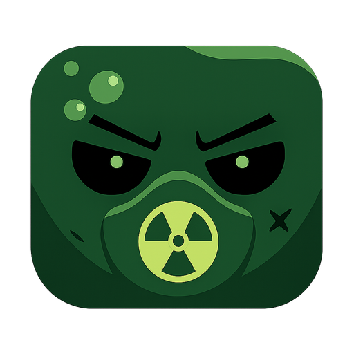 Bunun hiç birşey ni değiştirme sadece rengini koyu yeşil ve açık yeşil nükleer işareti koy ve arkaplanı olmasın