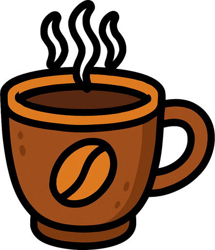 coffee cup.
In-Game asset.  2d.  High contrast.  No shadows