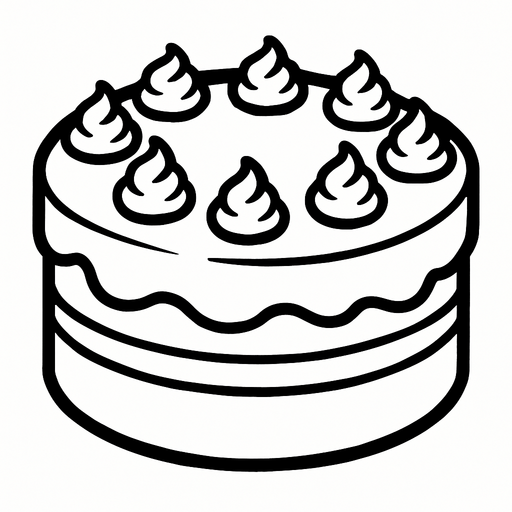 white Cake.
In-Game asset.  2d.  High contrast.  No shadows