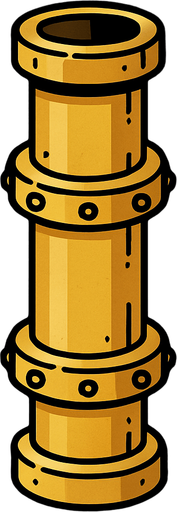 haz una tuberia vertical.
In-Game asset.  2d.  High contrast.  No shadows