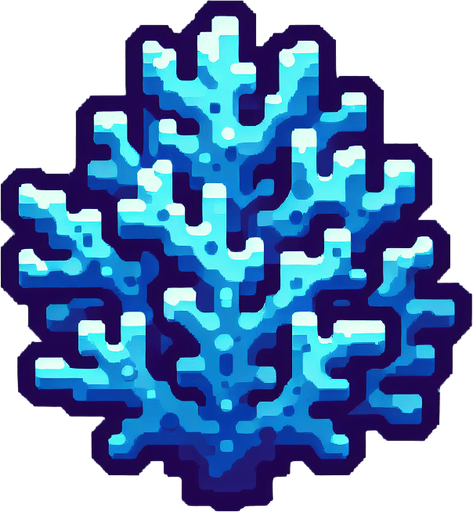 Blue coral.
Single Game Texture.  In-Game asset.  2d.  Blank background.  High contrast.  No shadows. Awesome. Cool