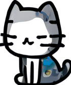 Same image, but with the cat holding an umbrella over its head.