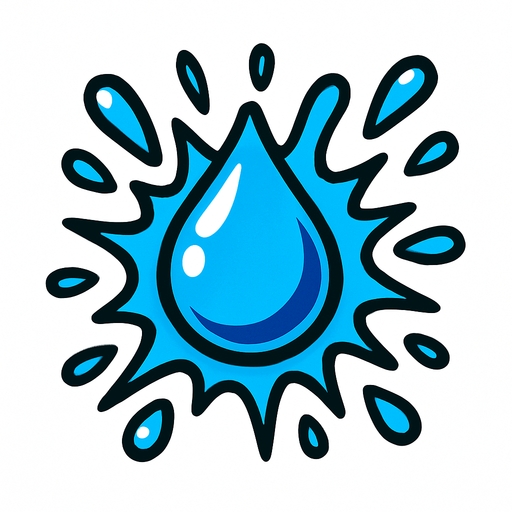 Su damlası patlama parçacık.
In-Game asset.  2d.  High contrast.  No shadows