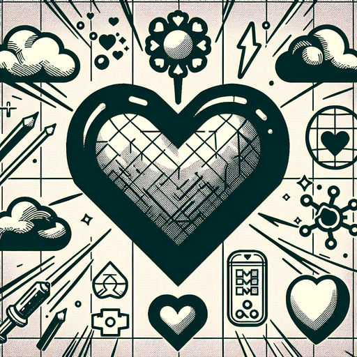 A heart comic style Single Game Texture. In-Game asset. 2d. Blank background. High contrast. No shadows.