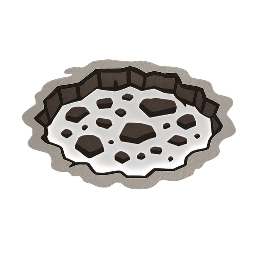 Make a pothole like hole in the road.
In-Game asset.  2d.  High contrast.  No shadows