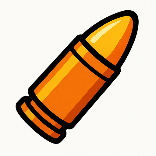 bullet.
In-Game asset.  2d.  High contrast.  No shadows