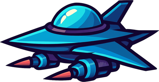 horizontal sharp ufo battle plane.
In-Game asset.  2d.  High contrast.  No shadows