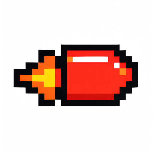 8bit enemyBullet.
In-Game asset.  2d.  High contrast.  No shadows