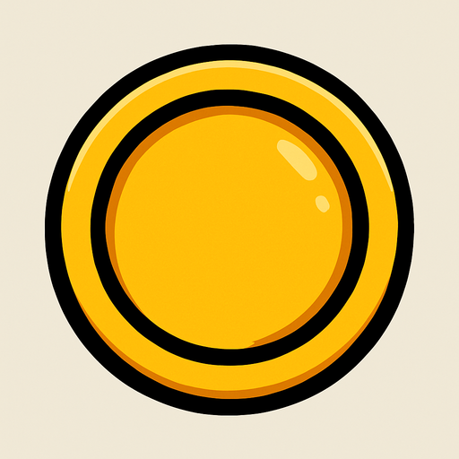 Gold coin, highly stylized, simple, simple without dollar symbol, black outline.
In-Game asset.  2d.  High contrast.  No shadows