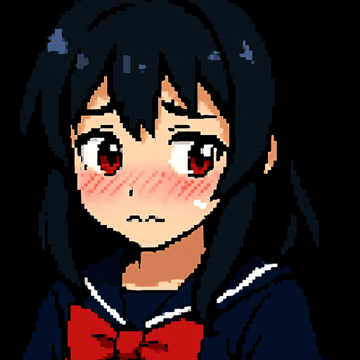 Make her blush and put on a shy expression