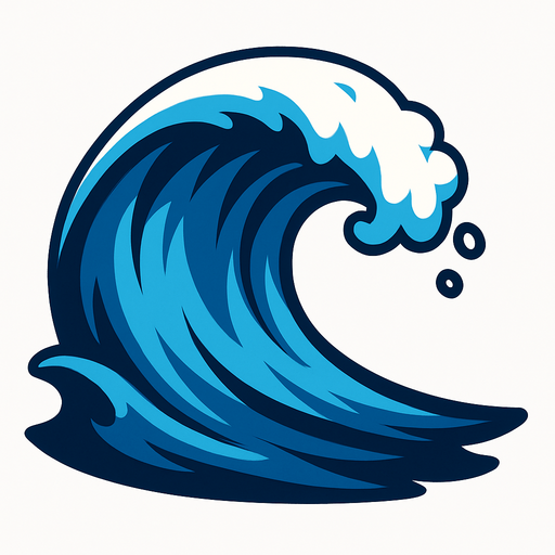 tsunami wave no background.
In-Game asset.  2d.  High contrast.  No shadows