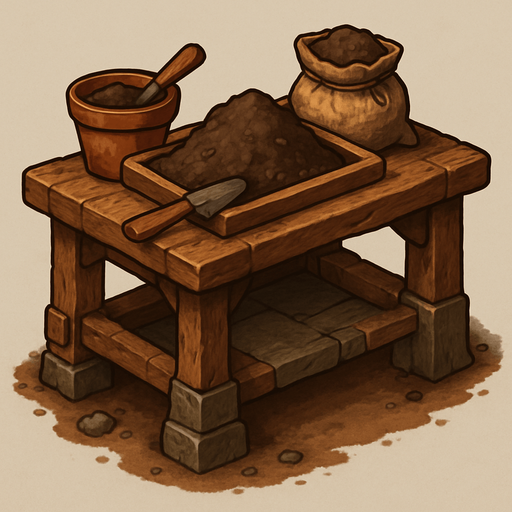 mesa de elaboracion de tierra.
In-Game asset.  2d