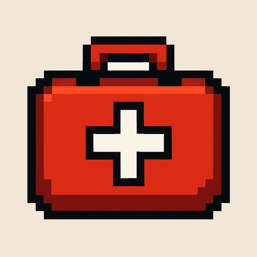 medkit pixel art.
In-Game asset.  2d.  High contrast.  No shadows