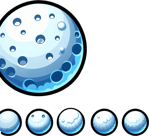 Snow ball. Single Game Texture. In-Game asset.Blank background. High contrast. No shadows. Single Game Texture. In-Game asset. 2d. Blank background. High contrast. No shadows.