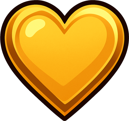golden Heart.
In-Game asset.  2d.  High contrast.  No shadows