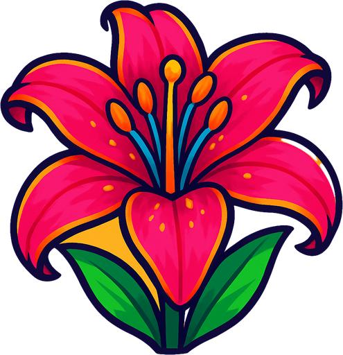 Lily. Front. Make it vibrant..
In-Game asset.  2d.  High contrast.  No shadows