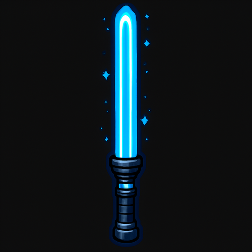 Blue light sword.
In-Game asset.  2d.  High contrast.  No shadows