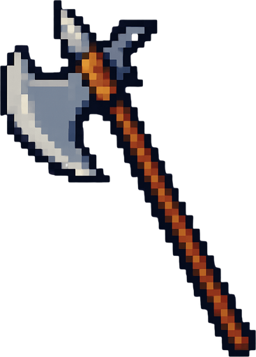 Alabarda pixel.
In-Game asset.  2d.  High contrast.  No shadows