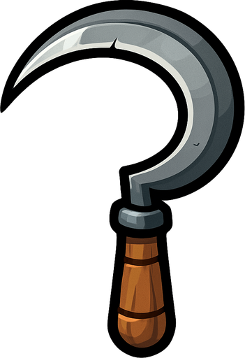 Mowing sickle.
In-Game asset.  2d.  High contrast.  No shadows