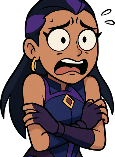 Valorant reyna cartoon. Shes scared. Cartoon PNG transparent