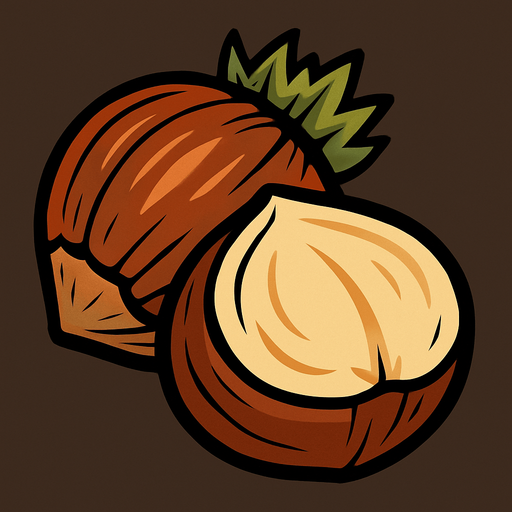 hazelnut.
In-Game asset.  2d.  High contrast.  No shadows