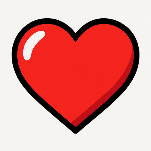Heart.
In-Game asset.  2d.  High contrast.  No shadows