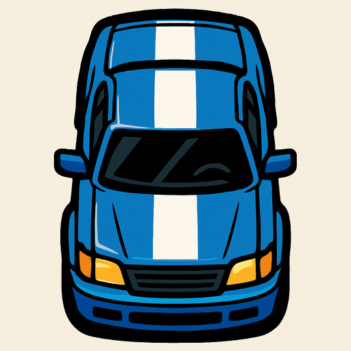 Top down car.
In-Game asset.  2d.  High contrast.  No shadows