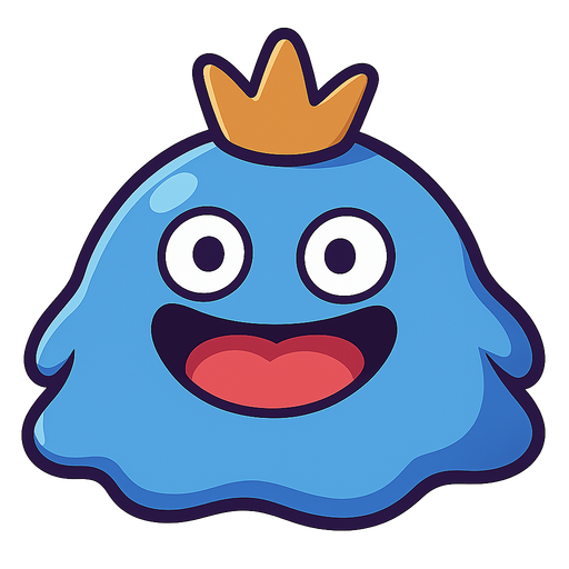 picture of a cute fat and large enemy slime monster inspired by dragon quest and ragnarok online.
In-Game asset.  2d.  High contrast.  No shadows