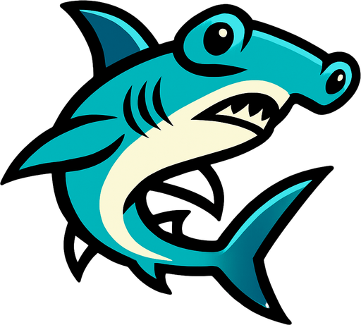 Hammerhead shark.
In-Game asset.  2d.  High contrast.  No shadows