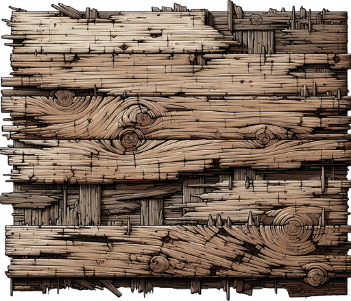 cartoon old splintered wood background.
Single Game Texture. In-Game asset. 2d. Blank background. High contrast. No shadows.