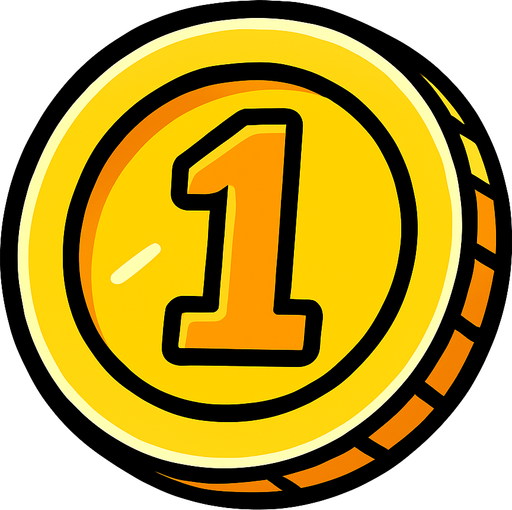 coin.
In-Game asset.  2d.  High contrast.  No shadows