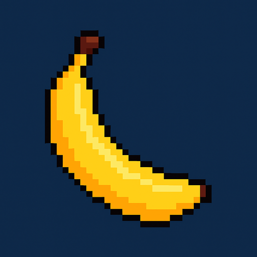 make pixel art 2d banana.
In-Game asset.  2d.  High contrast.  No shadows