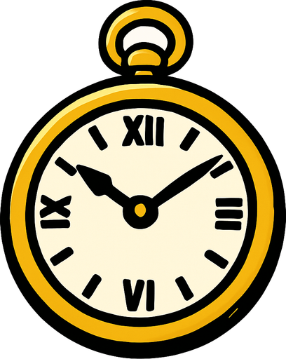 A pocket watch.
In-Game asset.  High contrast.  No shadows