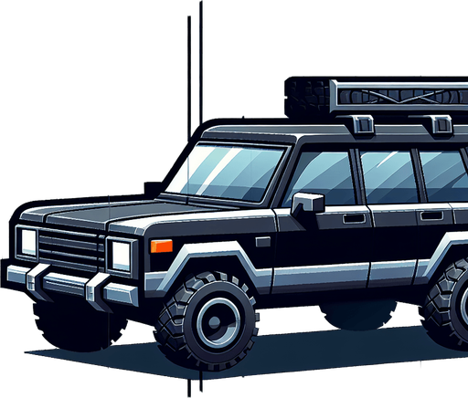 Car.
Single Game Texture.  In-Game asset.  2d.  Blank background.  High contrast.  No shadows