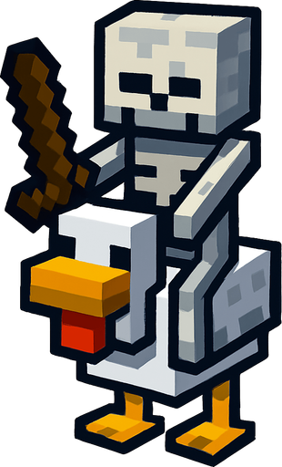 minecraft chiken jokey.
In-Game asset.  2d.  High contrast.  No shadows