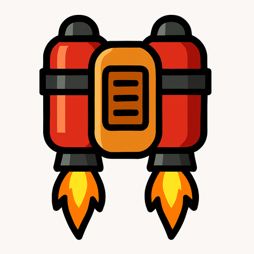 2d jetpack..
In-Game asset.  2d.  High contrast.  No shadows